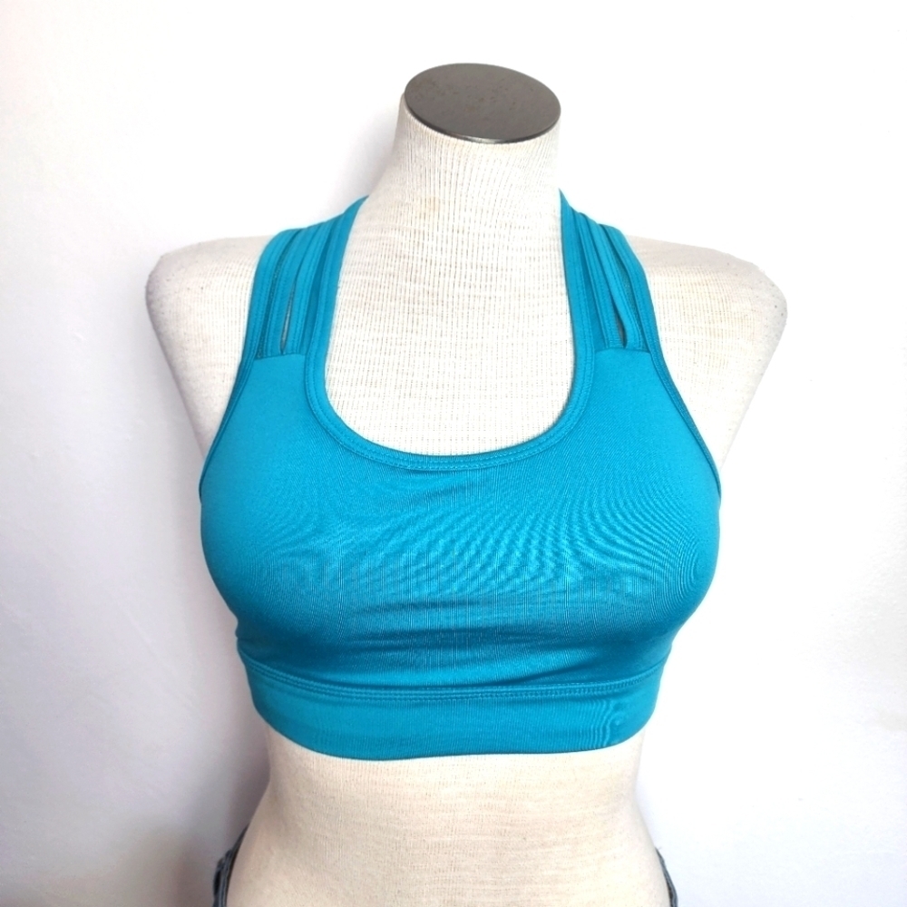 Cascade Teal Color Performance Wide Shoulder Straps Women's Sports Bra Size S